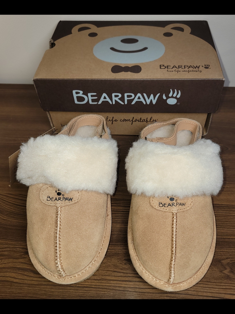 Bearpaw Kids' Tan Faux Shearling-Lined Slippers - Size 12 Little Kid